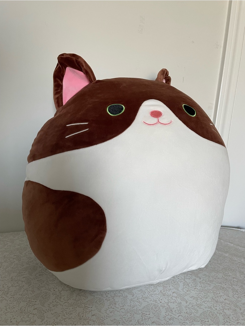 Squishmallows Glaudini The Tuxedo Cat Plush 16" Brown White Soft NEW